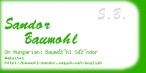 sandor baumohl business card